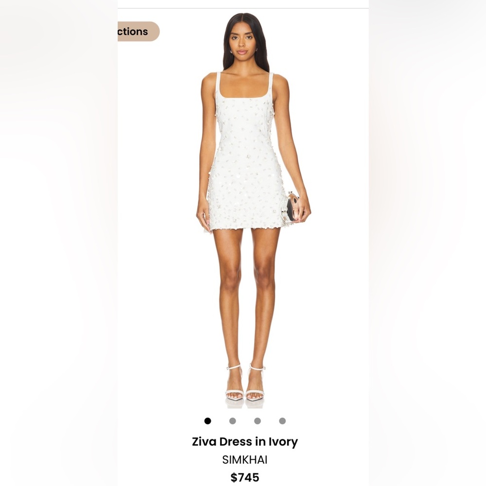 SIMKHAI white sparkle dress Size M